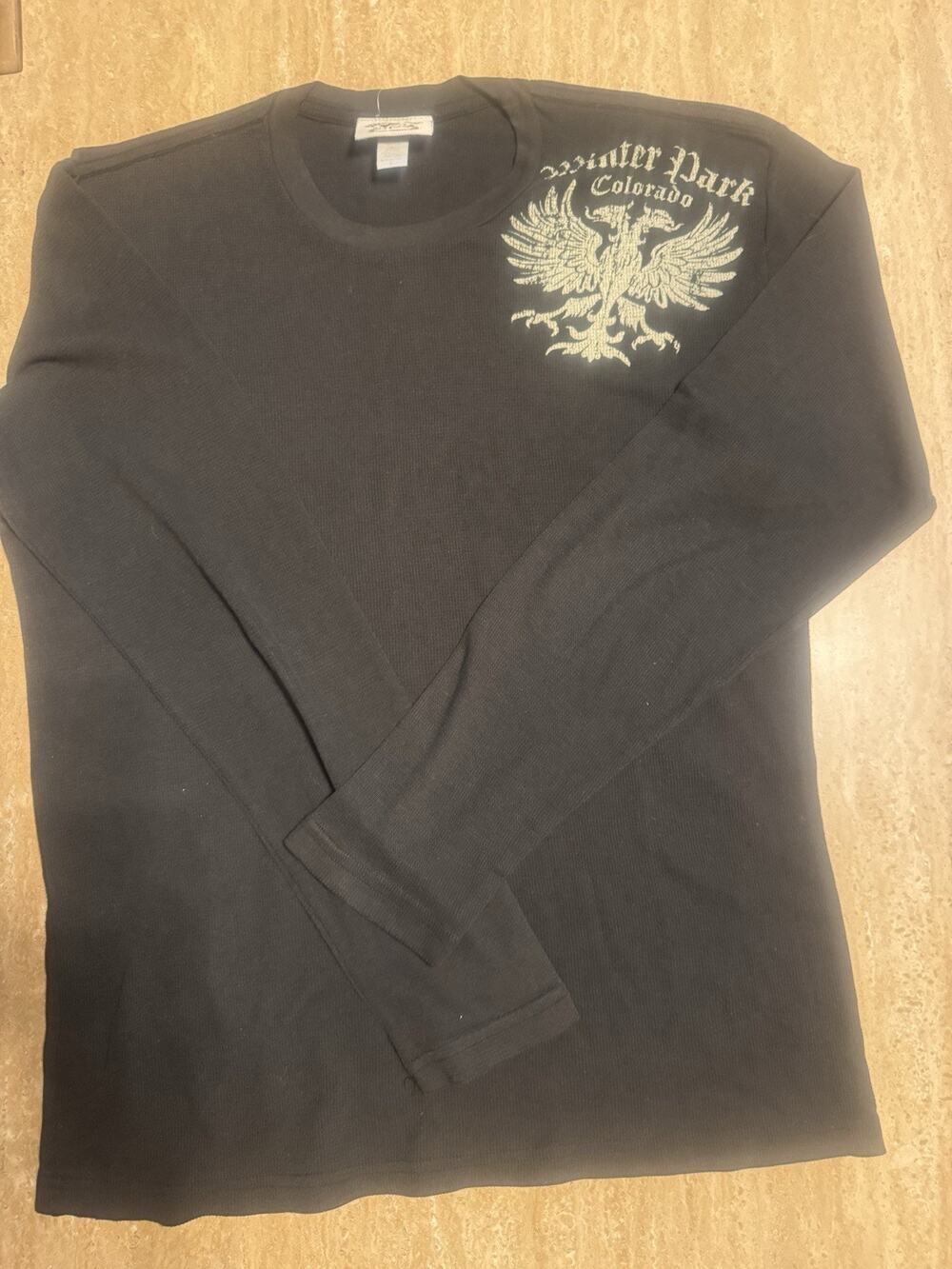 Coastal Classics Winter Park Colorado Graphic thermal Black Cotton Men's L